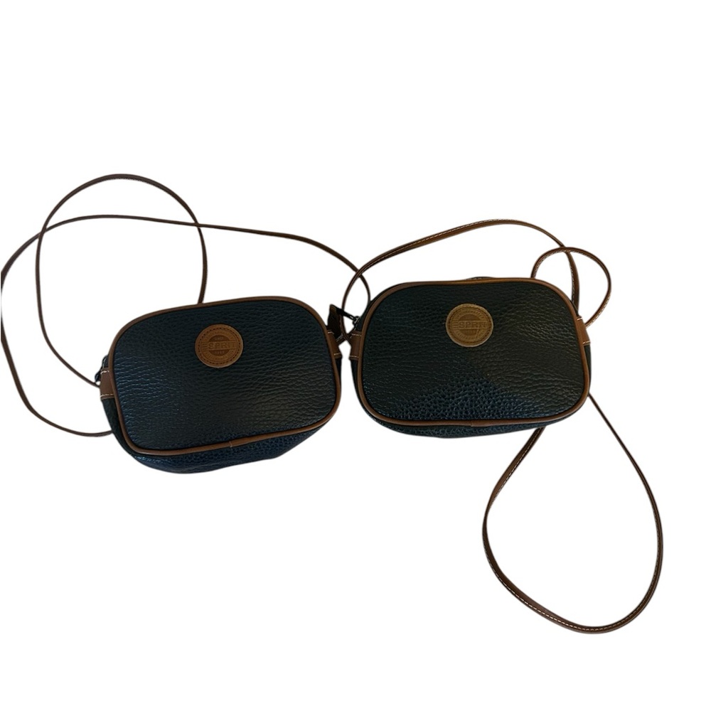 Lot of Two Vintage Small Oval Esprit Purses One Black One Blue
